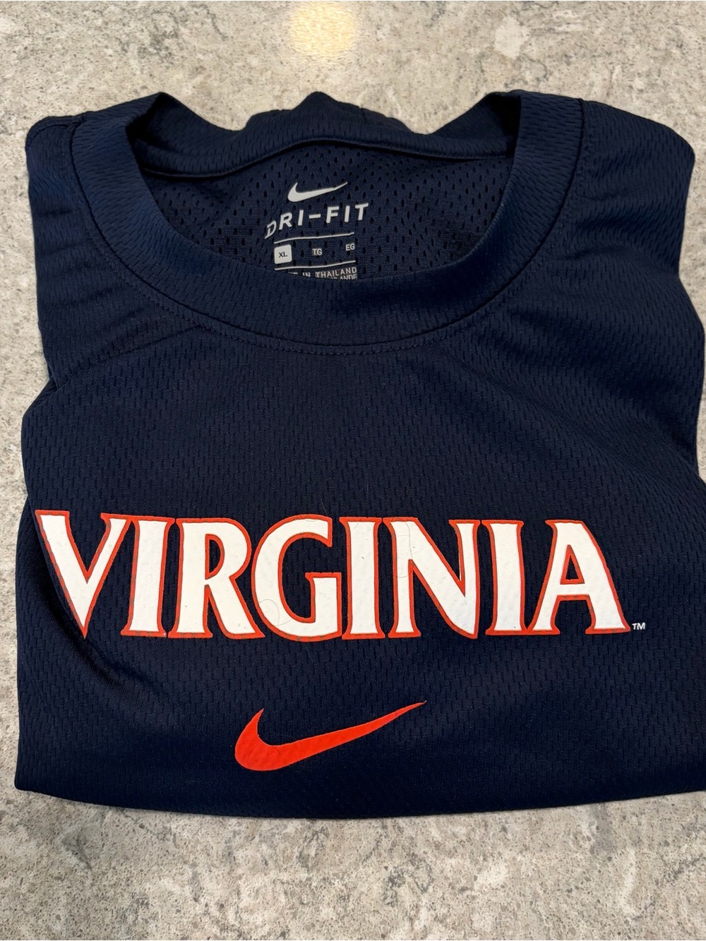 Virginia Cavilers Long-Sleeve Nike Dri-FIT Performance Shirt - Navy/Orange-XL